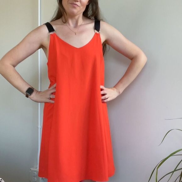 Tucci Orange Tank Shift Dress W/ Back Strappy Detail M - Picture 15 of 16